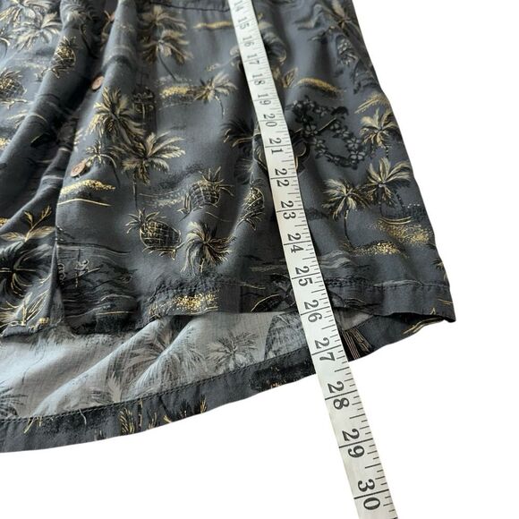 Vintage Two Palms Black and Gold Palmtree Hawaiian Camp Shirt, M - Picture 7 of 7